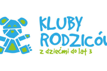 Niebiesko zielony napis Klub Rodziców