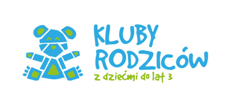 Niebiesko zielony napis Klub Rodziców